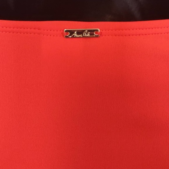 Anne Cole Twist Front Bandeau Tankini Swim Top XS Coral - Picture 7 of 10